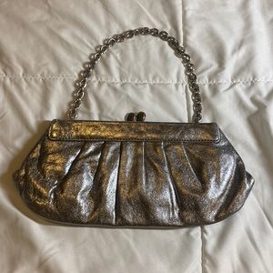Silver Nicole Miller Collection Clutch